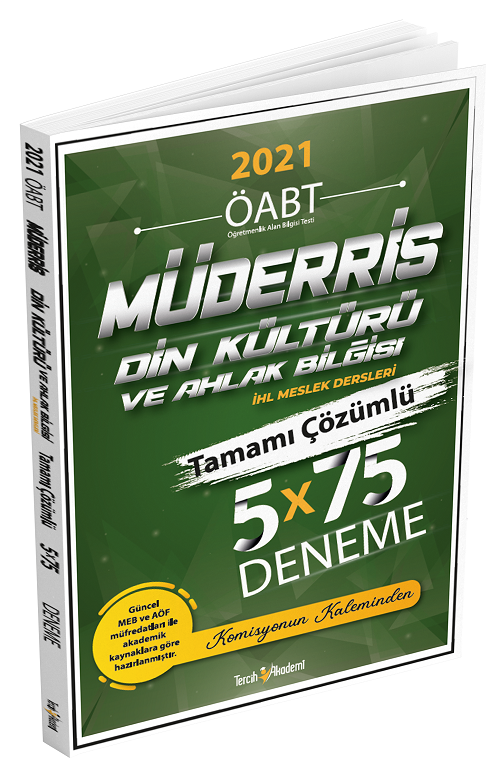 Tercih Akademi 2021 ÖABT Din Kültürü Öğretmenliği Müderris 5x75 Deneme Çözümlü Tercih Akademi Yayınları