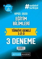 SÜPER FİYAT - Pegem 2020 KPSS Eğitim Bilimleri Türkiye Geneli 3 Deneme (1-2-3) Pegem Akademi Yayınları