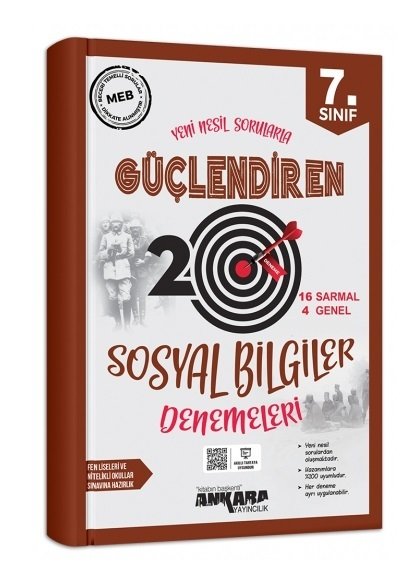 Ankara Yayıncılık 7. Sınıf Sosyal Bilgiler 20 Güçlendiren Deneme Ankara Yayıncılık