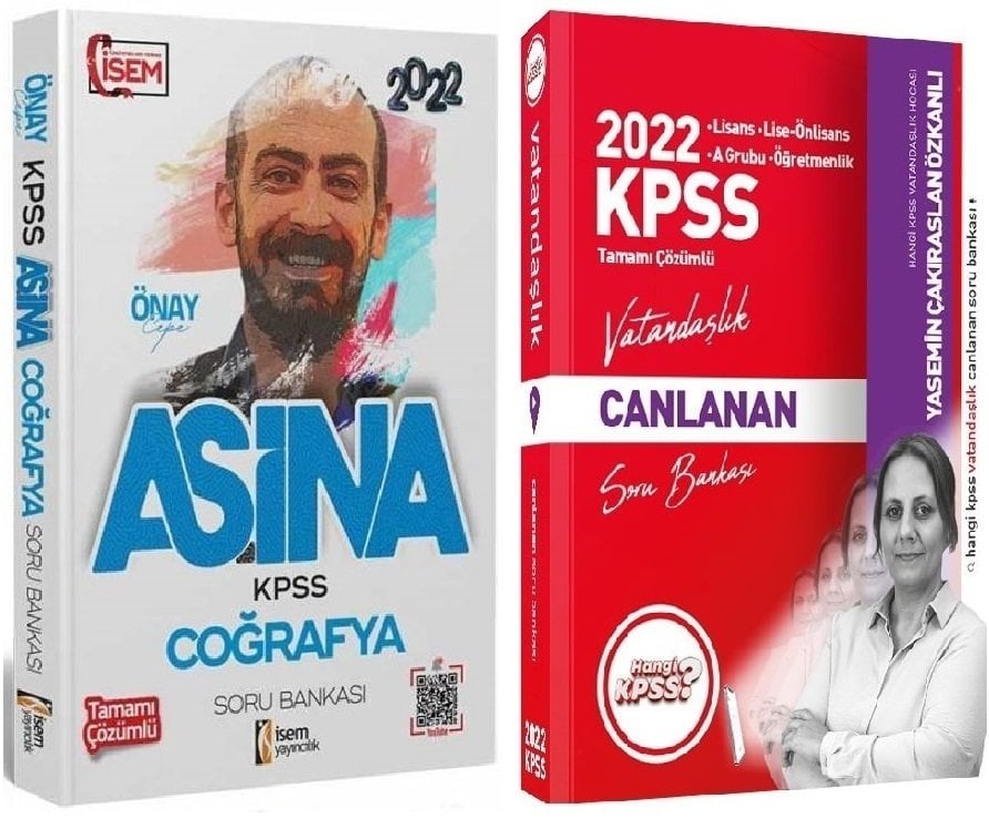 SÜPER FİYAT - İsem + Hangi KPSS 2022 KPSS Coğrafya+Vatandaşlık Aşina Soru 2 li Set İsem + Hangi KPSS Yayınları