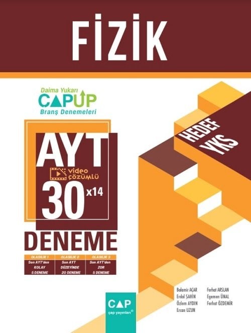 Çap Yayınları YKS AYT Fizik 30x14 UP Deneme Video Çözümlü Çap Yayınları