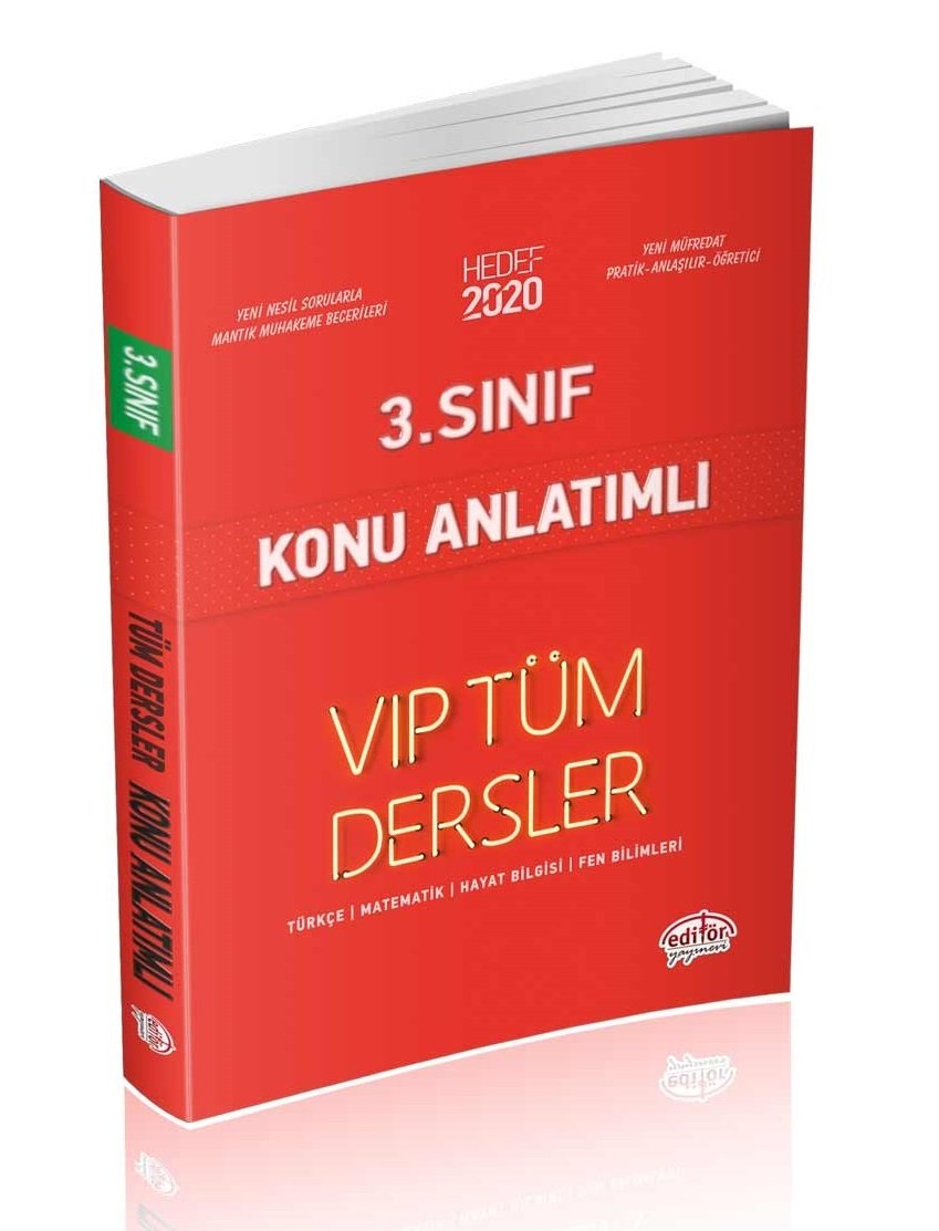 SÜPER FİYAT - Editör 2020 3. Sınıf VIP Tüm Dersler Etkinliklerle Konu Anlatımı Editör Yayınları