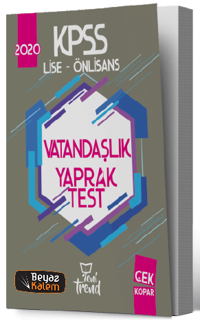 Yeni Trend 2020 KPSS Lise Ön Lisans Vatandaşlık Yaprak Test Yeni Trend Yayınları