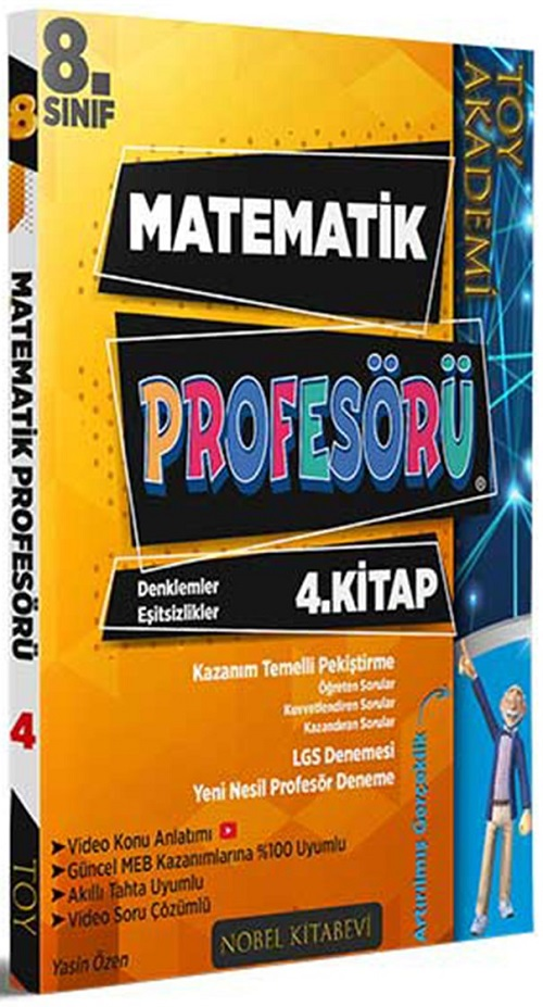 Toy Akademi 8. Sınıf Matematik Profesörü 4. Kitap Denklemler ve Eşitsizlikler Toy Akademi Yayınları