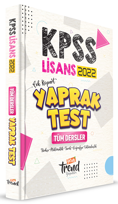 Yeni Trend 2022 KPSS Genel Yetenek Genel Kültür Lisans Yaprak Test Çek Kopart Yeni Trend Yayınları