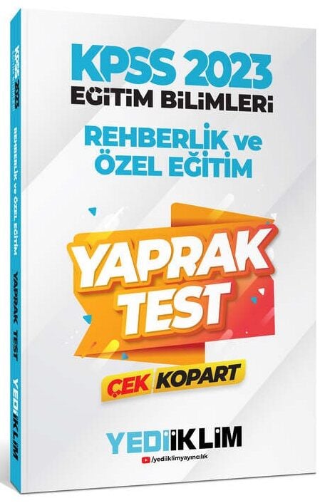 Yediiklim 2023 KPSS Eğitim Bilimleri Rehberlik Yaprak Test Çek Kopart Yediiklim Yayınları