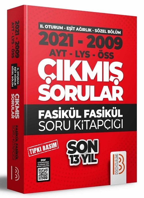 SÜPER FİYAT - Benim Hocam YKS AYT Eşit Ağırlık Sözel Son 13 Yıl Çıkmış Sorular 2021-2009 Benim Hocam Yayınları