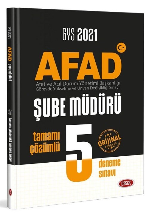 Data 2021 GYS AFAD Şube Müdürü 5 Deneme Çözümlü Görevde Yükselme Data Yayınları