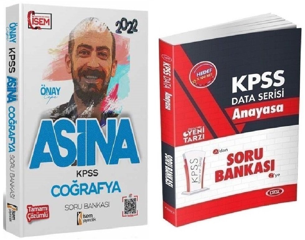 SÜPER FİYAT - İsem + Data 2022 KPSS Coğrafya Aşina+Anayasa Vatandaşlık Soru 2 li Set - Önay Cepe İsem + Data Yayınları