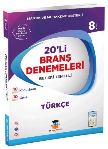 Zeka Küpü 8. Sınıf Türkçe Beceri Temelli 20 Deneme Zeka Küpü Yayınları