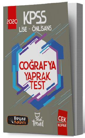 Yeni Trend 2020 KPSS Lise Ön Lisans Coğrafya Yaprak Test Yeni Trend Yayınları