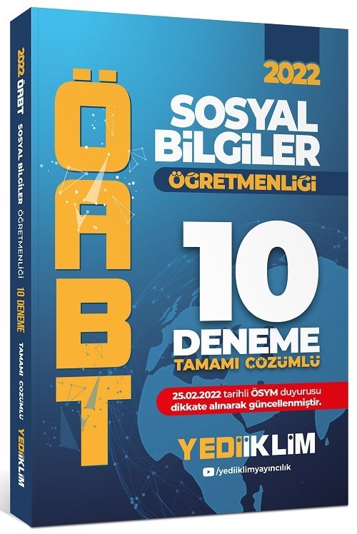 Yediiklim 2022 ÖABT Sosyal Bilgiler Öğretmenliği 10 Deneme Çözümlü Yediiklim Yayınları