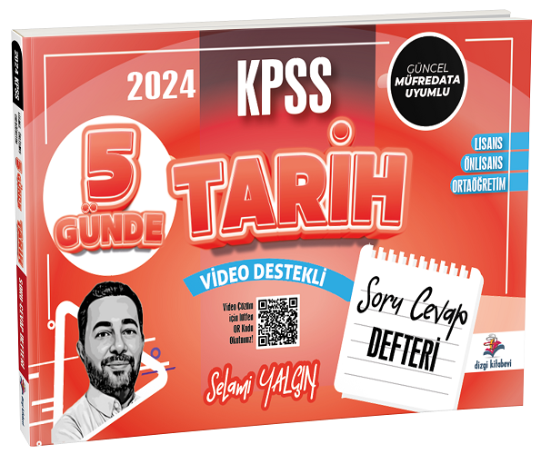 Dizgi Kitap 2024 KPSS Tarih 5 Günde Soru Cevap Defteri - Selami Yalçın Dizgi Kitap Yayınları