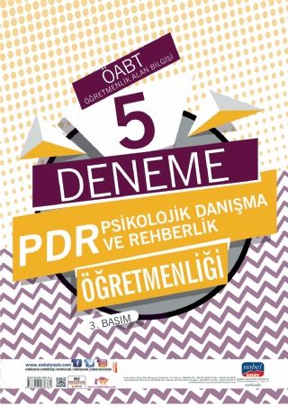 SÜPER FİYAT - Nobel ÖABT PDR Psikolojik Danışma ve Rehberlik Öğretmenliği 5 Deneme Nobel Sınav Yayınları