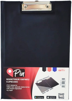 Pin A4 Kapaklı Sekreterlik Siyah