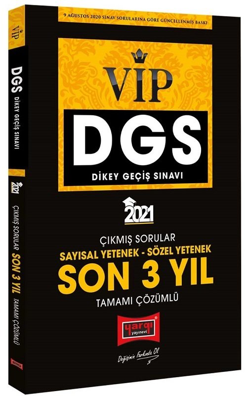 SÜPER FİYAT - Yargı 2021 DGS VIP Çıkmış Sorular Son 3 Yıl Çözümlü Yargı Yayınları