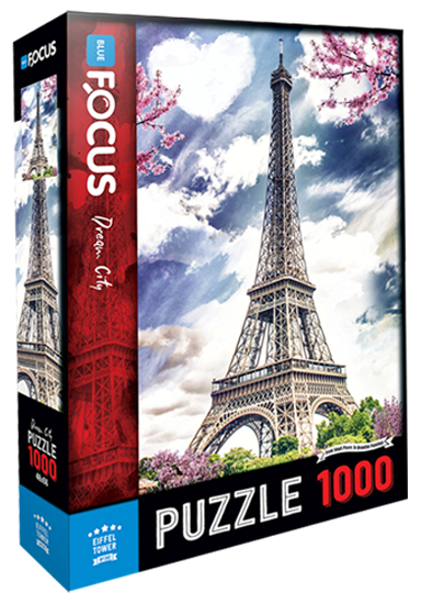 1000 Parça Puzzle - Eiffel Tower Eyfel Kulesi Blue Focus Games