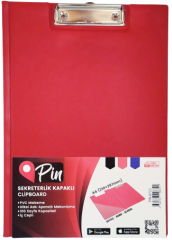 Pin A4 Kapaklı Sekreterlik Kırmızı