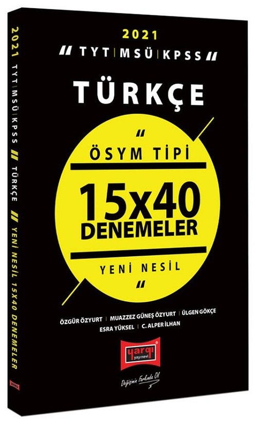 Yargı 2021 TYT MSÜ KPSS Türkçe ÖSYM Tipi 15x40 Denemeler Yargı Yayınları