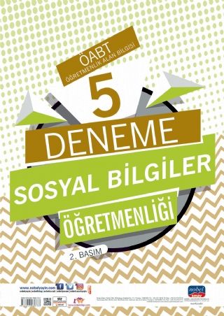 SÜPER FİYAT - Nobel ÖABT Sosyal Bilgiler Öğretmenliği 5 Deneme Nobel Sınav Yayınları