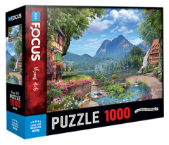 1000 Parça Puzzle - Lake And Mountain Göl ve Dağ Blue Focus Games