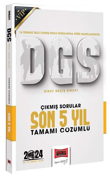 Yargı 2024 DGS VIP Çıkmış Sorular Son 5 Yıl Çözümlü Yargı Yayınları