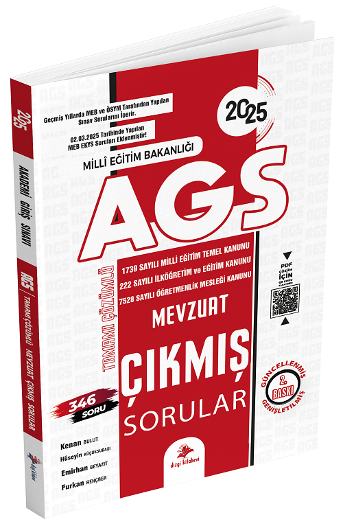 Dizgi Kitap 2025 MEB-AGS Mevzuat Bilgisi Çıkmış Sorular Konularına Göre Genişletilmiş 2. Baskı Dizgi Kitap