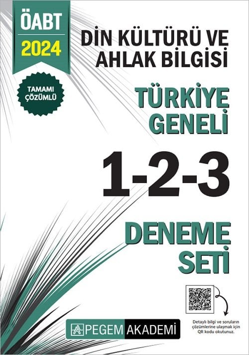 Pegem 2024 ÖABT Din Kültürü ve Ahlak Bilgisi Öğretmenliği Türkiye Geneli 3 Deneme (1-2-3) Pegem Akademi Yayınları