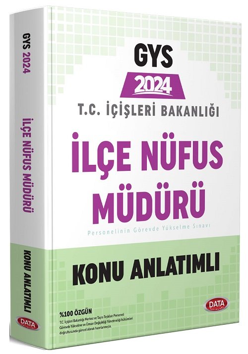 Data 2024 GYS İçişleri Bakanlığı İlçe Nüfus Müdürü Konu Anlatımlı Hazırlık Kitabı Görevde Yükselme Data Yayınları