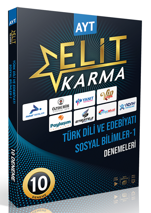 Paraf YKS AYT Türk Dili ve Edebiyatı Sosyal Bilimler-1 Elit Karma 10 Deneme Video Çözümlü Paraf Yayınları