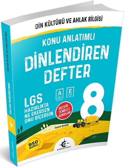 Eker Test 8. Sınıf Din Kültürü ve Ahlak Bilgisi Dinlendiren Defter Eker Test Yayınları