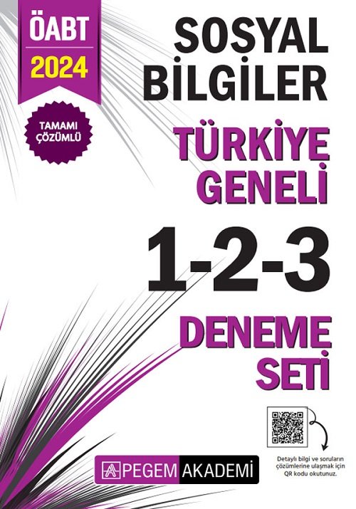 Pegem 2024 ÖABT Sosyal Bilgiler Öğretmenliği Türkiye Geneli 3 Deneme (1-2-3) Pegem Akademi Yayınları