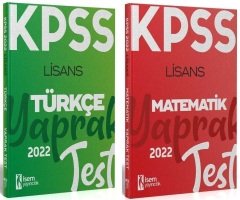 SÜPER FİYAT - İsem 2022 KPSS Türkçe+Matematik Yaprak Test 2 li Set İsem Yayınları