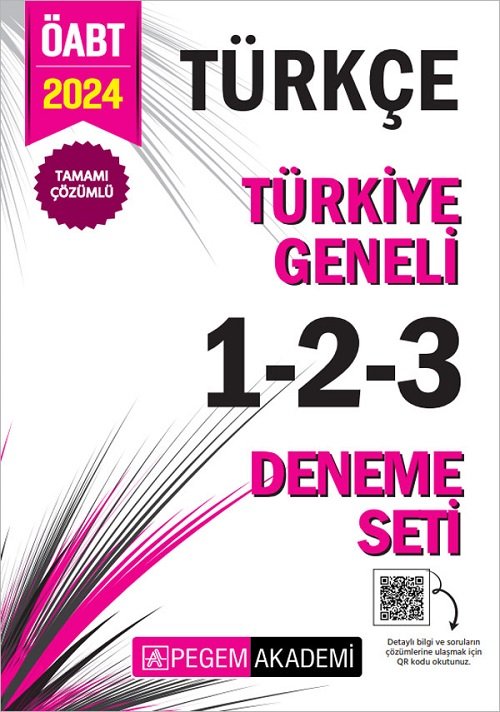 Pegem 2024 ÖABT Türkçe Öğretmenliği Türkiye Geneli 3 Deneme (1-2-3) Pegem Akademi Yayınları