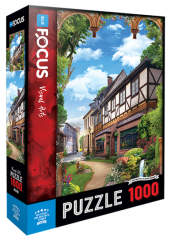 1000 Parça Puzzle - Old Street And Arch With Flower Eski Cadde Ve Çiçekli Kemer Blue Focus Games