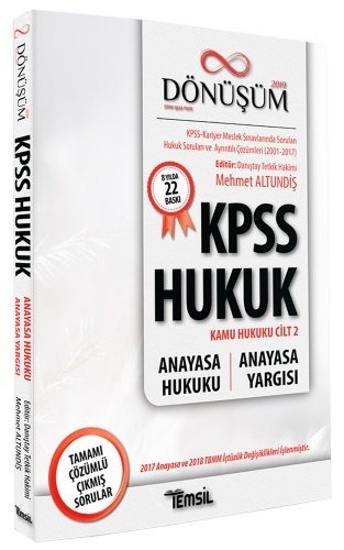 Temsil KPSS DÖNÜŞÜM HUKUK Kamu Hukuku Cilt-2 Anayasa Hukuku Anayasa Yargısı Çıkmış Sorular Çözümlü Temsil Yayınları