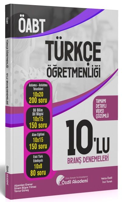 Özdil Akademi ÖABT Türkçe Öğretmenliği 10 Deneme Çözümlü - Yekta Özdil Özdil Akademi