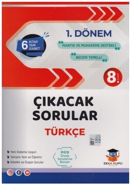 Zeka Küpü 8. Sınıf 1. Dönem Türkçe Çıkacak Sorular Soru Bankası Zeka Küpü Yayınları