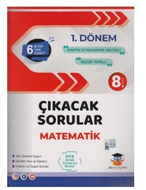 Zeka Küpü 8. Sınıf 1. Dönem Matematik Çıkacak Sorular Soru Bankası Zeka Küpü Yayınları