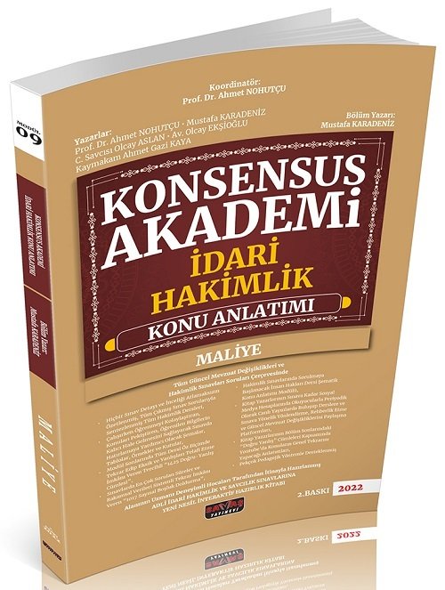 Savaş 2022 KONSENSUS Akademi İdari Hakimlik Maliye Konu Anlatımı 2. Baskı - Mustafa Karadeniz Savaş Yayınları