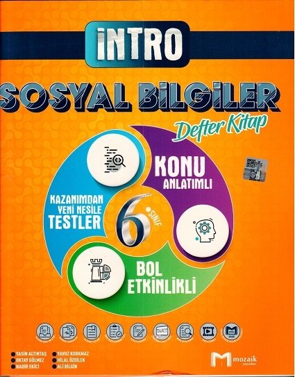 Mozaik 6. Sınıf Sosyal Bilgiler İntro Konu Anlatımlı Defter Kitap Mozaik Yayınları