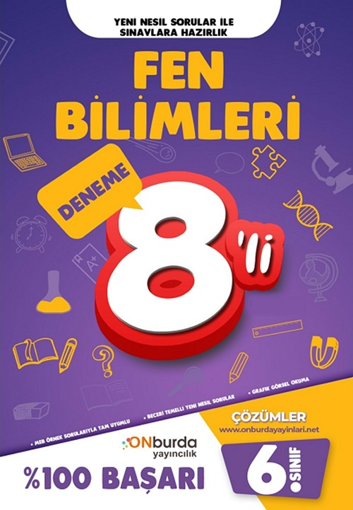 Onburda 6. Sınıf Fen Bilimleri 8 li Deneme Onburda Yayınları