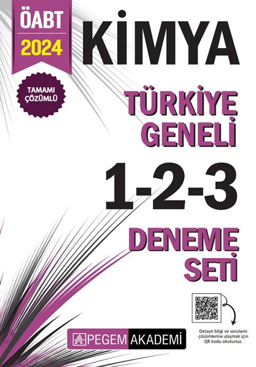 Pegem 2024 ÖABT Kimya Öğretmenliği Türkiye Geneli 3 Deneme (1-2-3) Pegem Akademi Yayınları