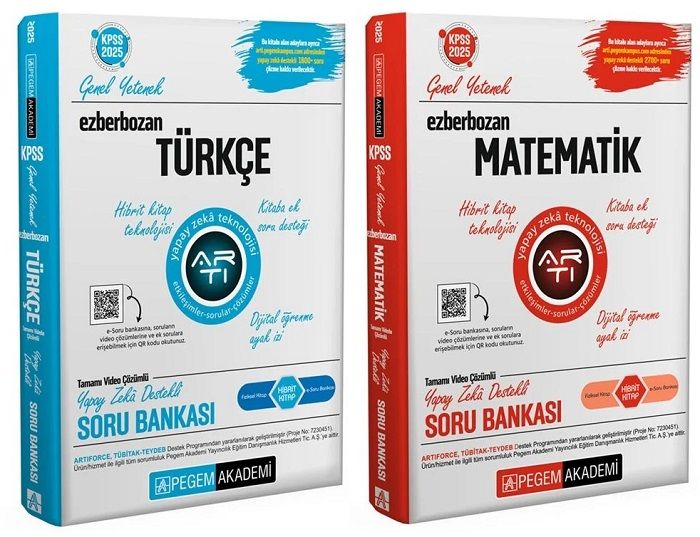 Pegem 2025 KPSS Türkçe+Matematik Ezberbozan Soru Bankası 2 li Set Pegem Akademi Yayınları