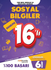 Onburda 6. Sınıf Sosyal Bilgiler 16 lı Deneme Onburda Yayınları