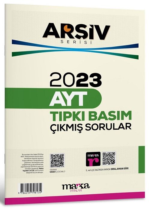 Marka 2023 YKS AYT Çıkmış Sorular Tıpkı Basım Çözümlü Arşiv Serisi Marka Yayınları