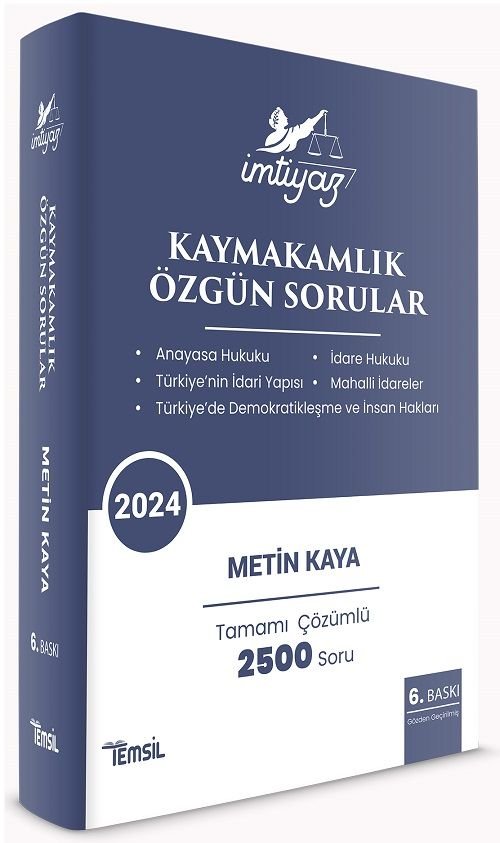 Temsil İMTİYAZ Kaymakamlık Özgün Sorular Soru Bankası Çözümlü 6. Baskı - Metin Kaya Temsil Yayınları