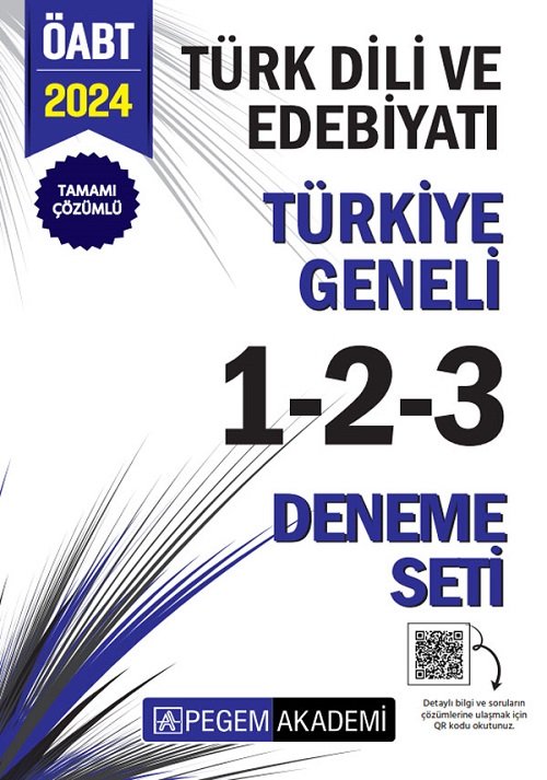 Pegem 2024 ÖABT Türk Dili ve Edebiyatı Öğretmenliği Türkiye Geneli 3 Deneme (1-2-3) Pegem Akademi Yayınları