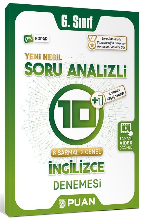 Puan 6. Sınıf İngilizce Soru Analizli 10+1 Deneme Puan Yayınları