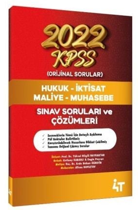 4T Yayınları KPSS A Grubu 2022 Sınav Soruları Çözümlü - Yüksel Bilgili Bayraktar 4T Yayınları